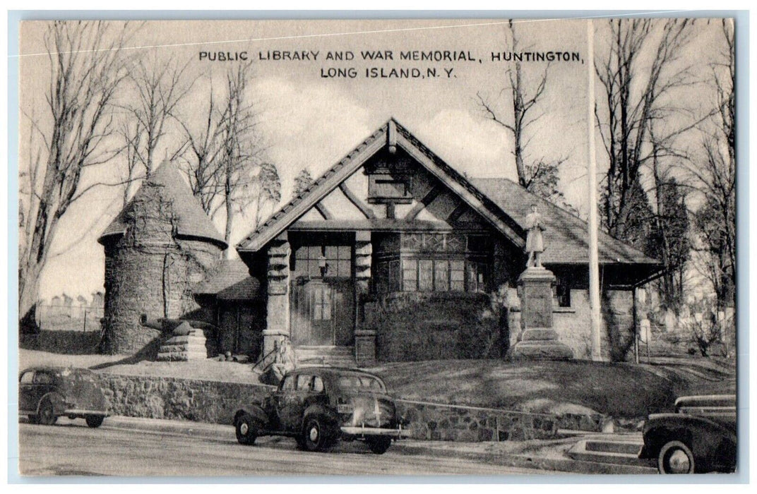 c1950's Public Library War Memorial Huntington Long Island New York NY Postcard