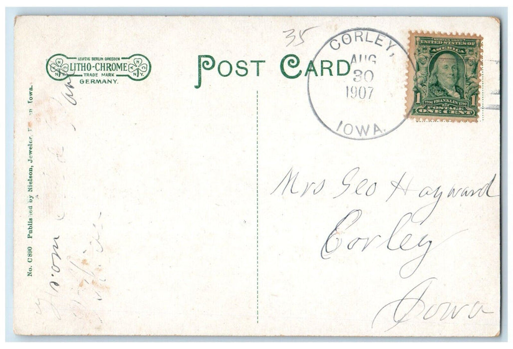 1907 Shelby County Court House Harlan Iowa IA Corley IA Posted Postcard