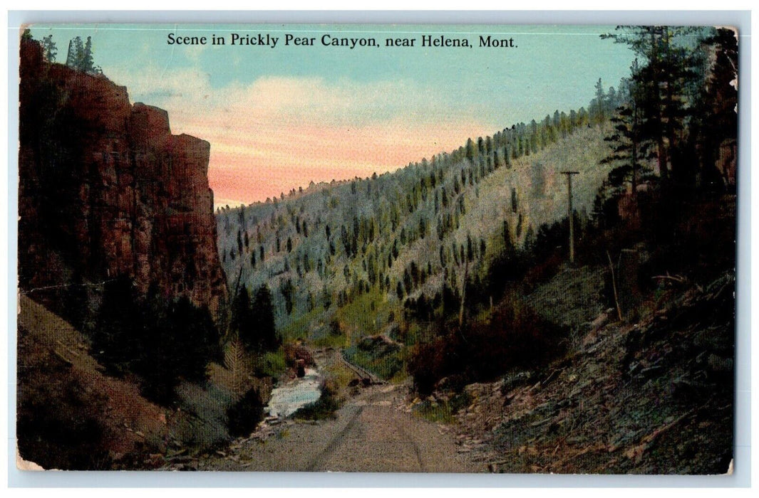 1942 Scene in Prickly Pear Canyon Near Helena Montana MT Vintage Postcard