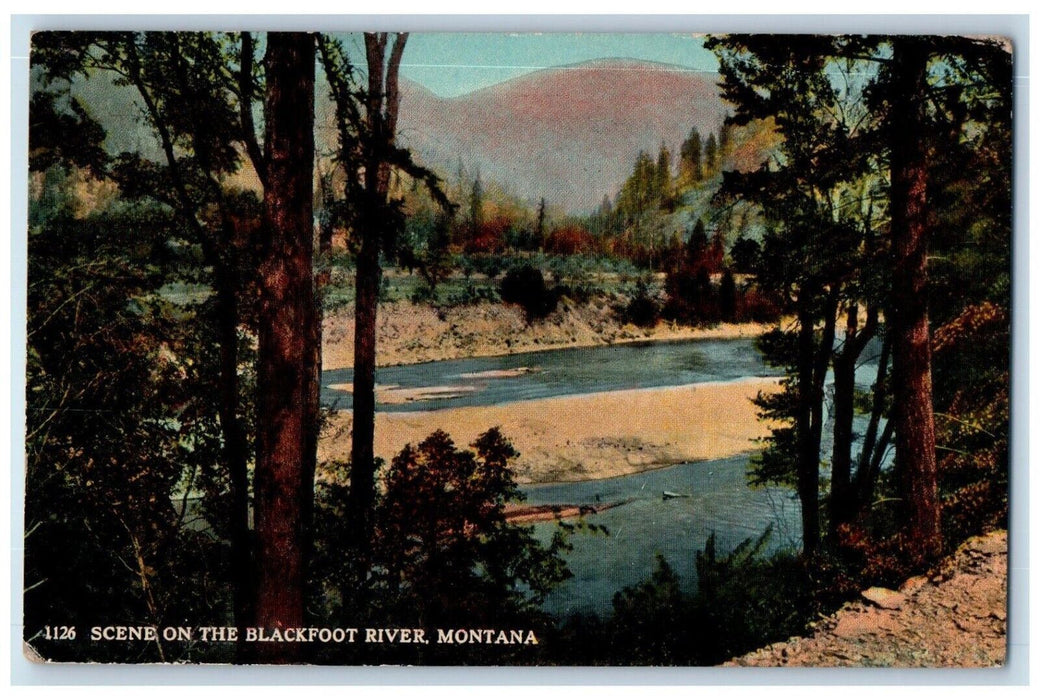 1924 Scene on the Blackfoot River Montana MT Vintage Posted Postcard