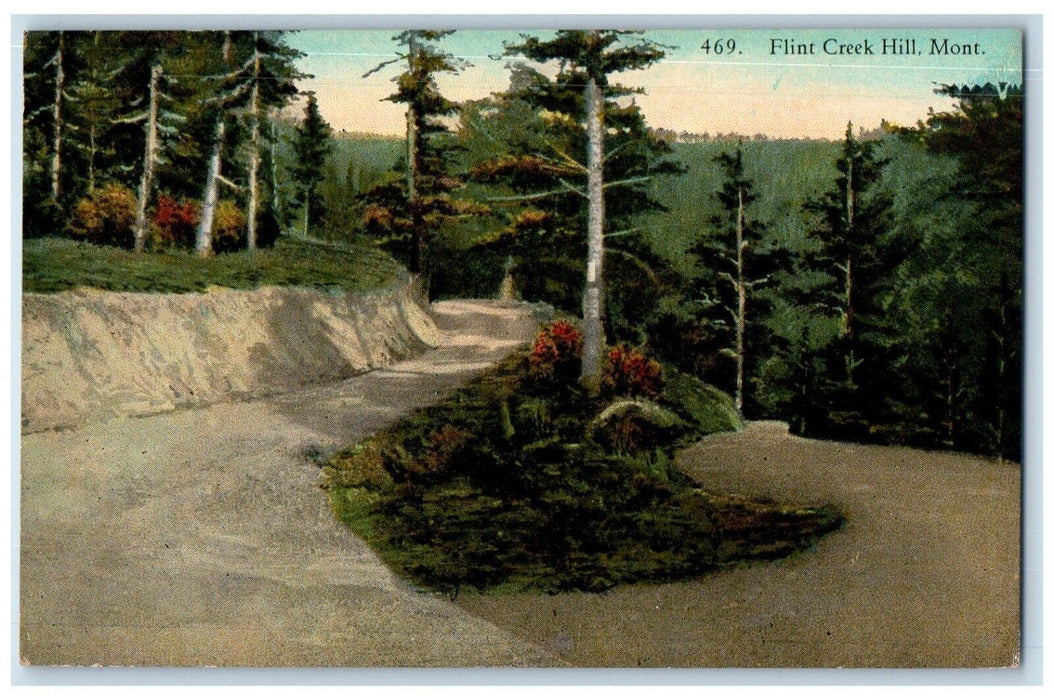 c1910 Curvy Road Flint Creek Hill Montana MT Antique Unposted Postcard