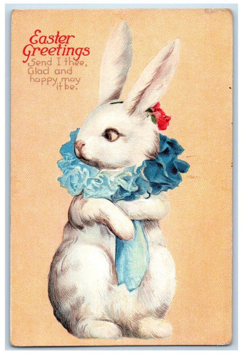 c1910's Easter Greetings Anthropomorphic Bunny Rabbit Clapsaddle Postcard