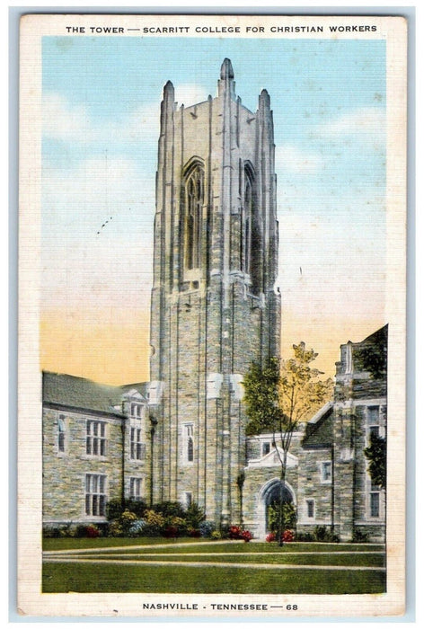 c1954 Tower Scarritt College Christian Workers Nashville Tennessee TN Postcard