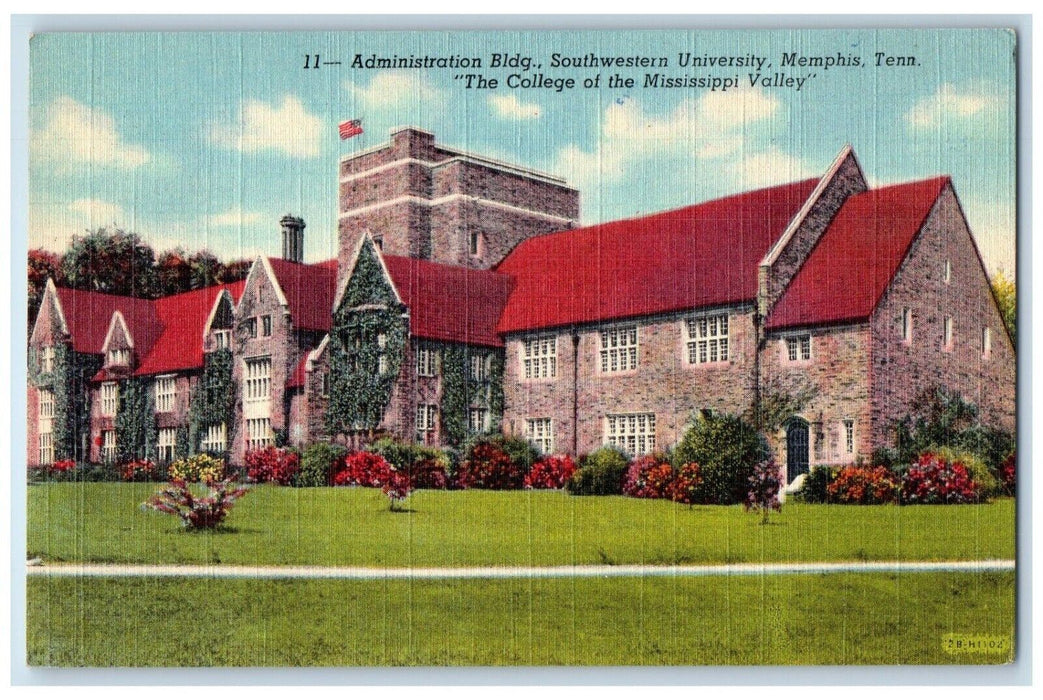 c1940 Administration Bldg Southwestern University Memphis Tennessee TN Postcard