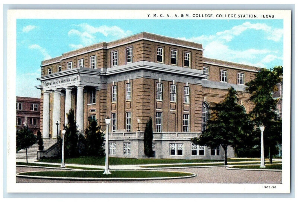 c1920 YMCA A & M College Building College Station Texas Antique Vintage Postcard