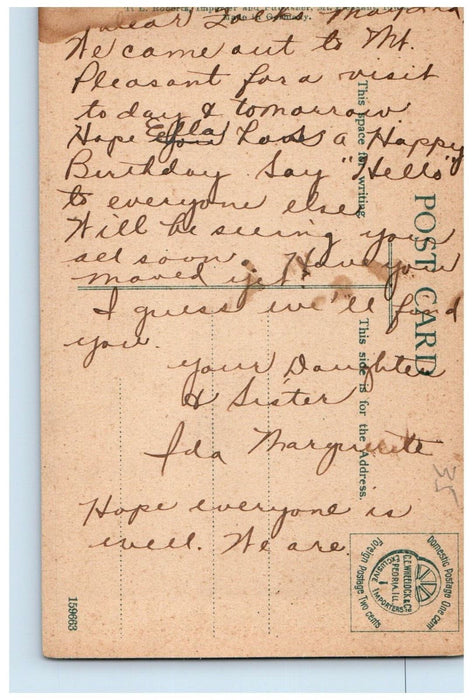 c1910 Iowa Wesleyan Campus Mt. Pleasant Iowa IA Antique Posted Postcard