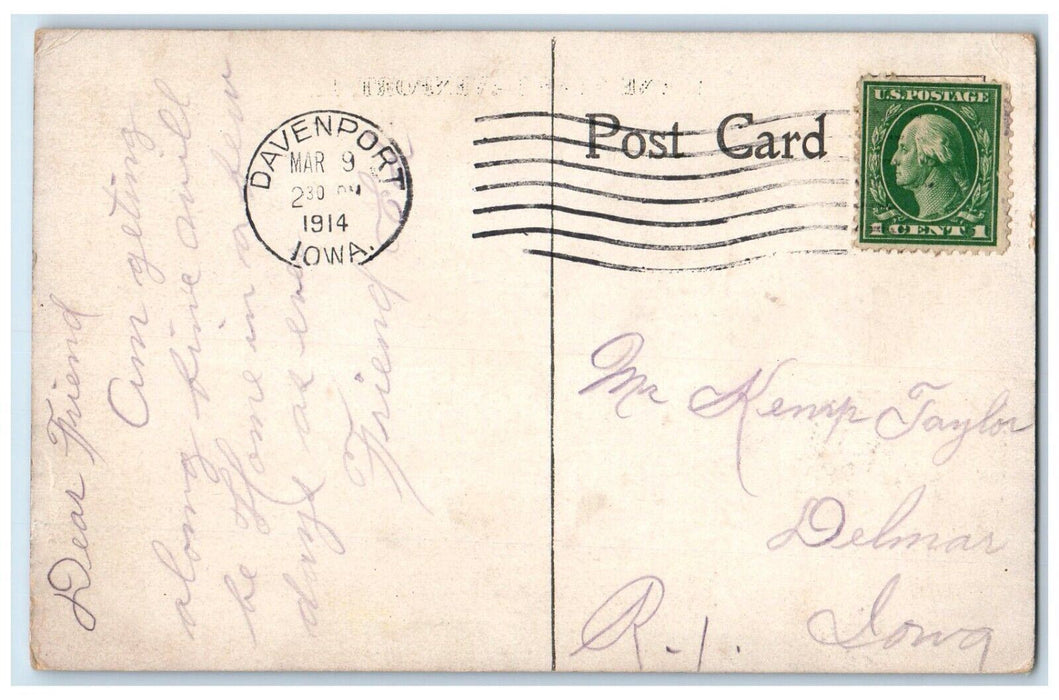1914 Trees Greenery Scene Near Davenport Iowa IA Antique Posted Postcard