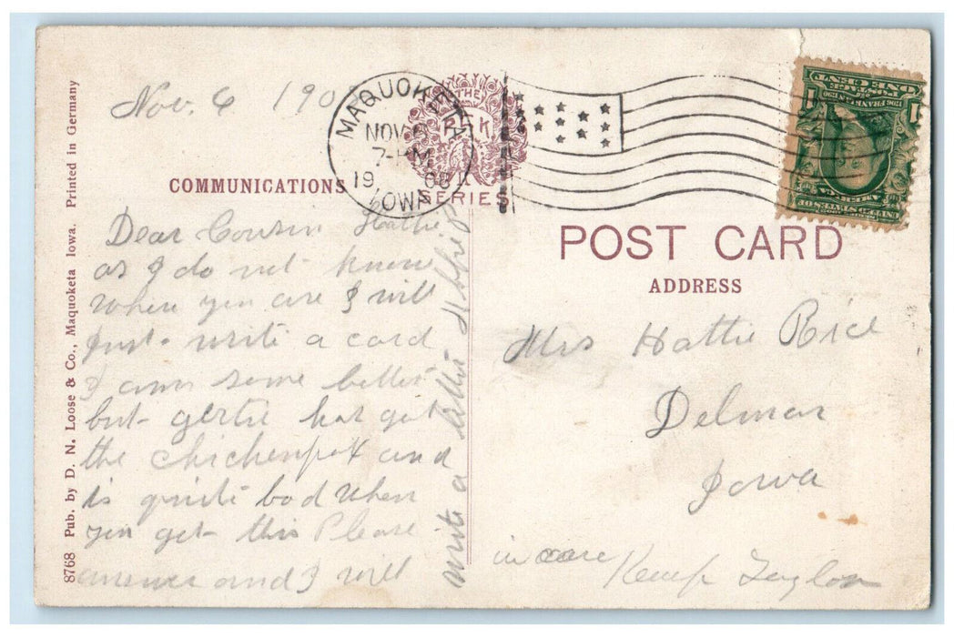 1908 View Of High School Building Maquoketa Iowa IA Antique Posted Postcard