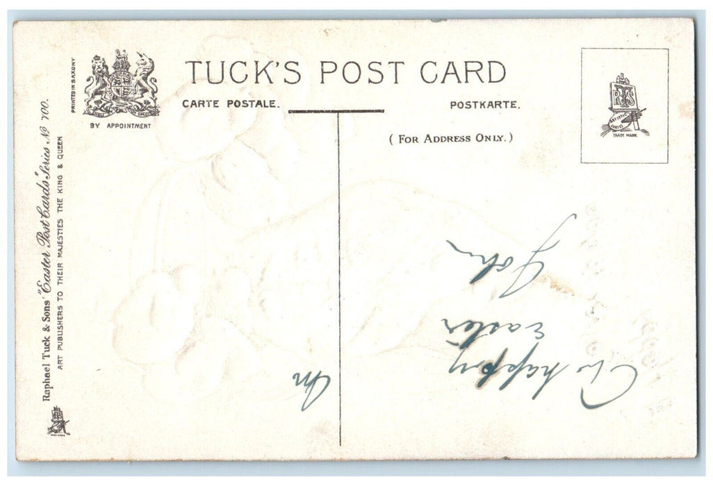 c1910's Easter Chicken Hen Hatched Egg Nest Embossed Tuck's Antique Postcard