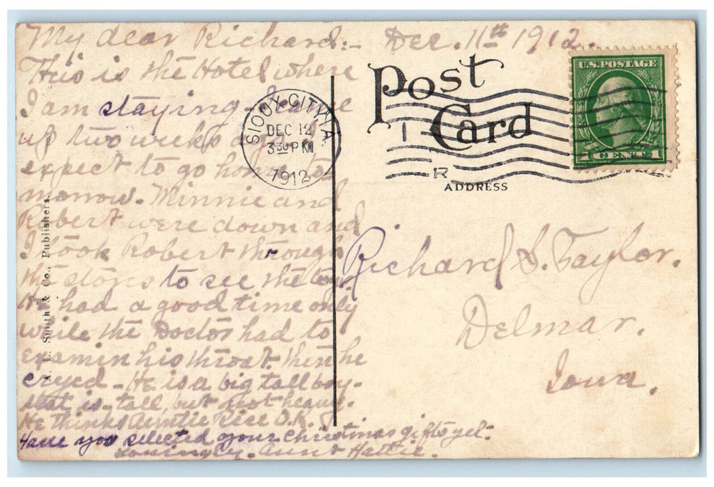 1912 The Martin  Building Absolutely Fire Proof Sioux City Iowa IA Postcard