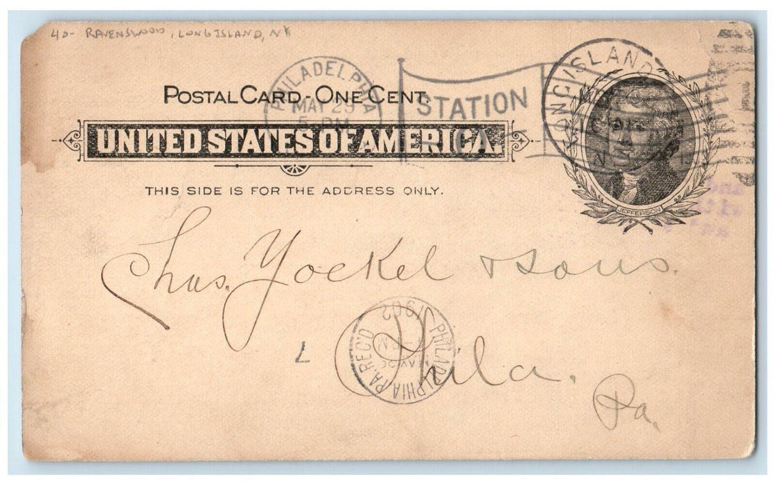 1902 Owing to Factory Ravenswood Long Island New York NY Antique Postcard