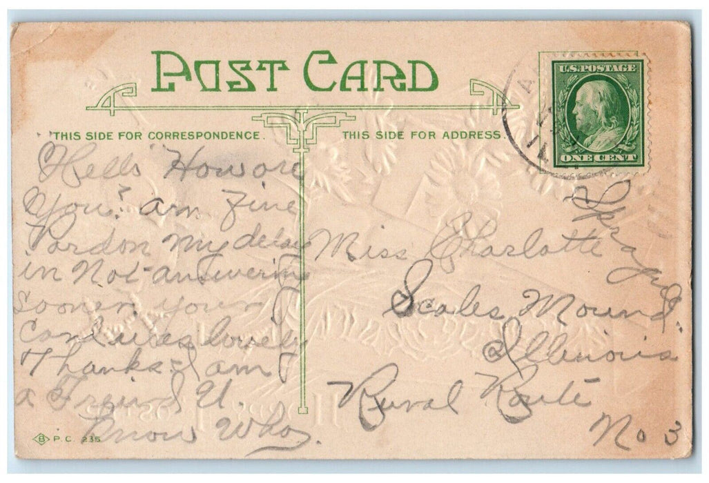 c1910's Easter Cross Chicks And Eggs Daisy Flowers Embossed Antique Postcard