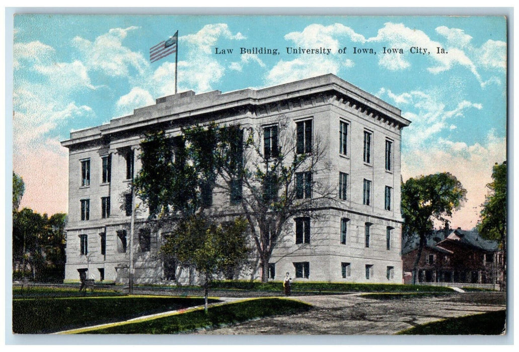 Law Building University Of  Iowa Exterior Scene Iowa City IA Antique Postcard