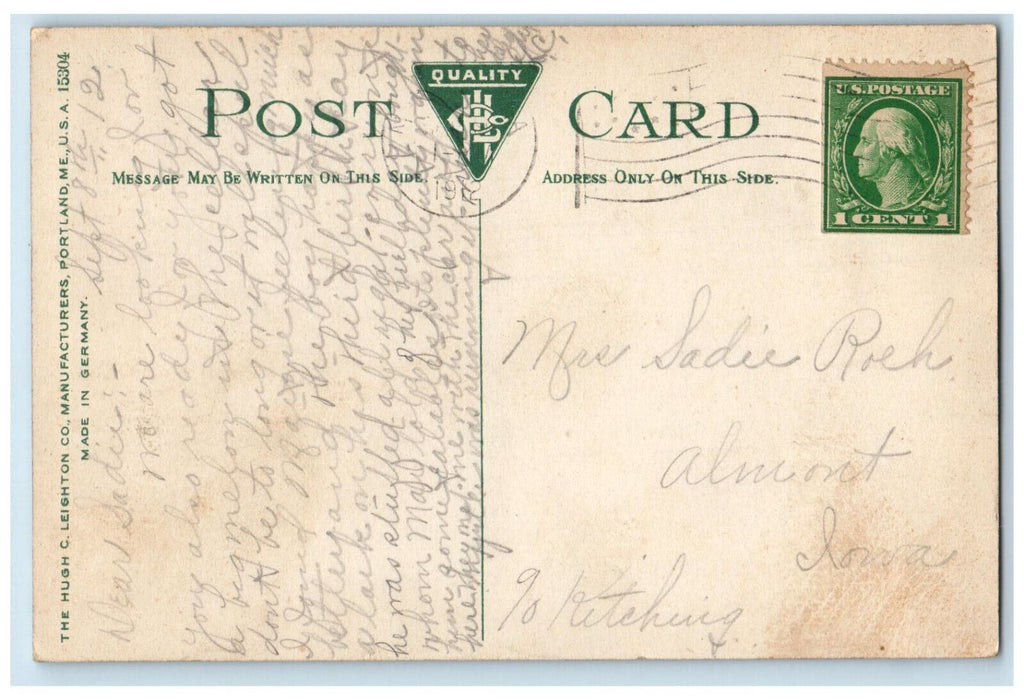 1912 Entrance To Gymnasium Coe College Cedar Rapids Iowa IA Antique Postcard