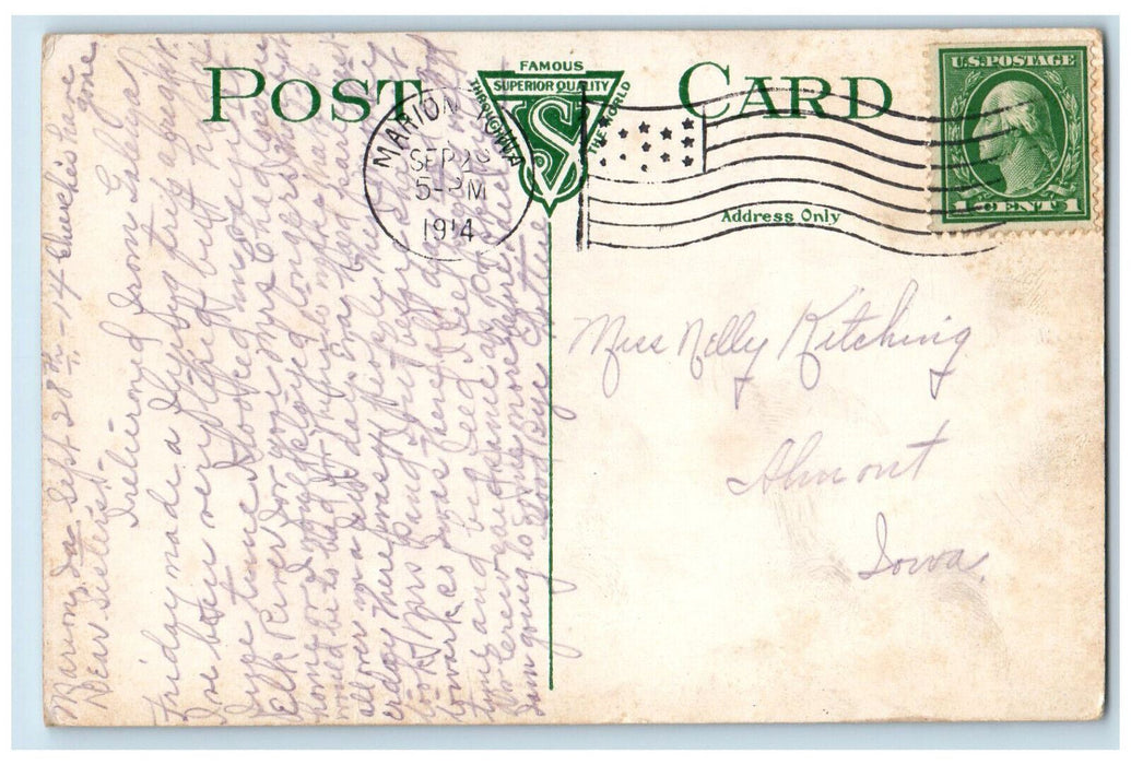 1914 Washington High School Building Cedar Rapids Iowa IA Antique Postcard