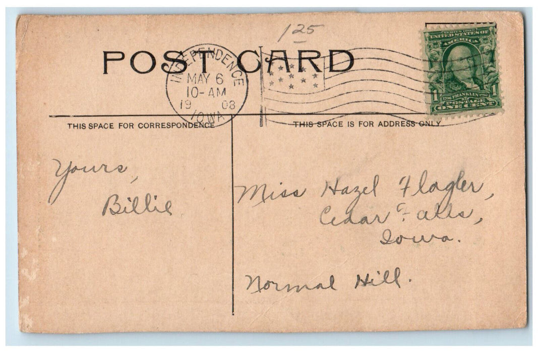 1908 View Of Gedney Hotel Building Independence Iowa IA Antique Posted Postcard