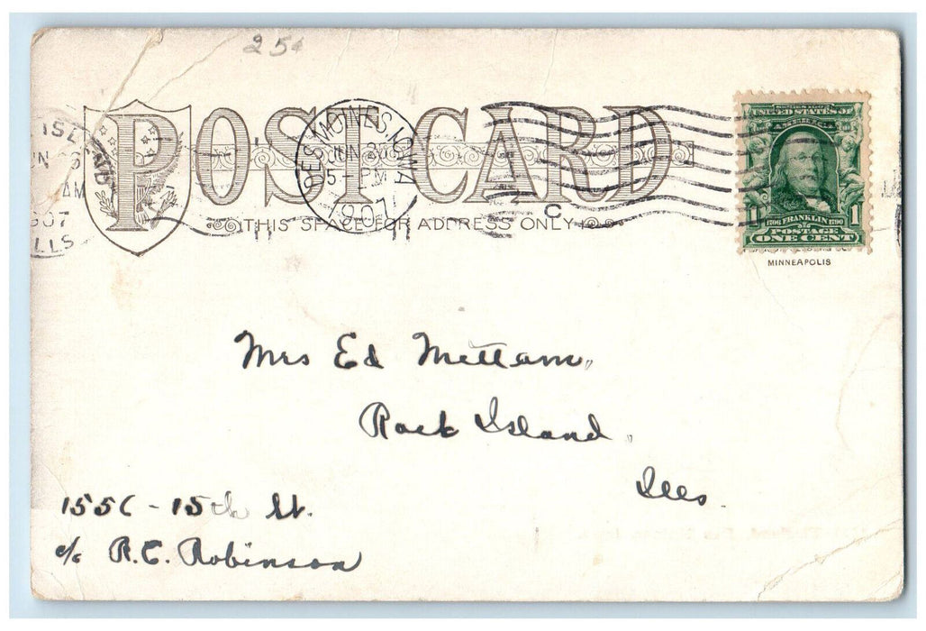 1907 Birdland Dirt Road Trees Nature Scene Des Moines Iowa IA Antique Postcard
