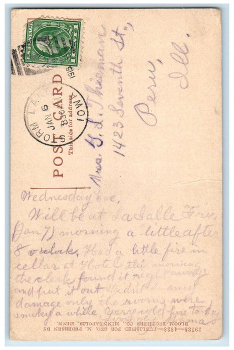 1915 Boat Scene Along North Shore Of Storm Lake Iowa IA Antique Postcard