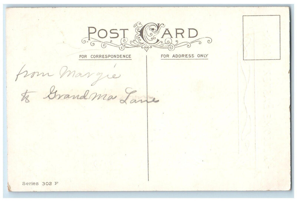 c1910's Easter Morn Holy Angel Hatched Egg Nest Rabbit Embossed Antique Postcard