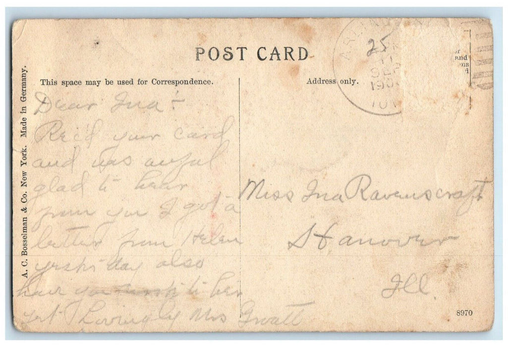 c1910 Scenic View With Scarce Ripple Oelwein Park Iowa Antique Vintage Postcard