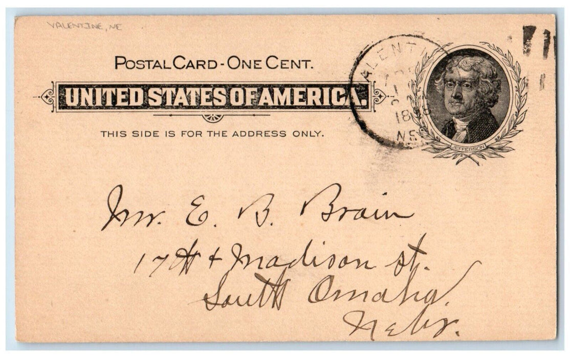 1898 Letter to a Friend About Short Mail Valentine Nebraska Ne Postal Card