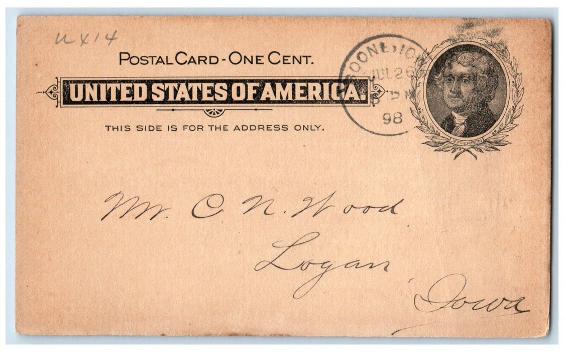 1898 L & H Goeppinger Leather and Saddlery Boone Iowa IA Postal Card