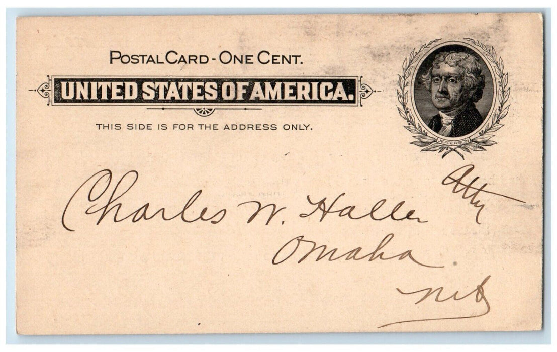 1898 DA Campbell Clerk Supreme Court Lincoln Nebraska NE Omaha NE Postal Card