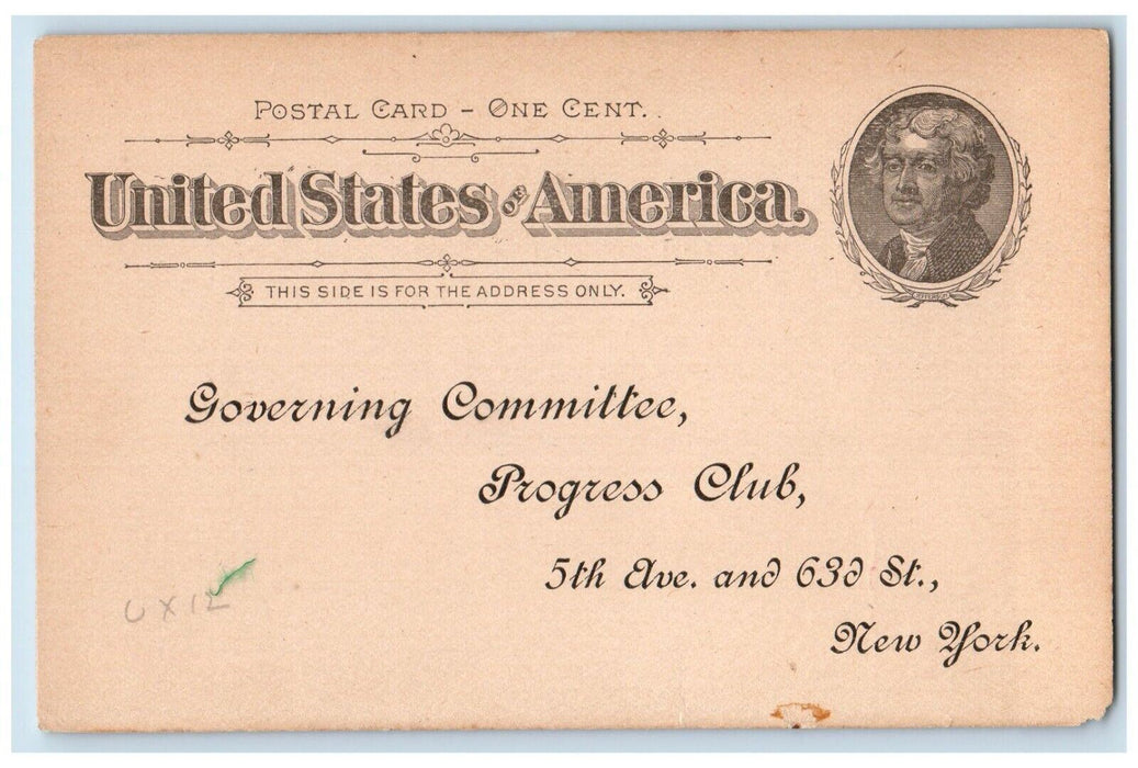 1895 Operatic Concert Christmas Eve Reserve Seat Letter New York NY Postal Card