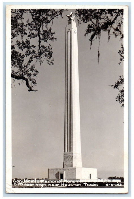 1950 San Jacinto Memorial Monument Museum Houston Texas TX RPPC Photo Postcard