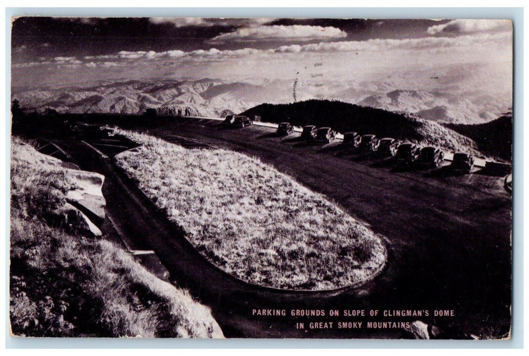 1946 Parking Grounds Clingman's Dome Smoky Mountains Tennessee Vintage Postcard