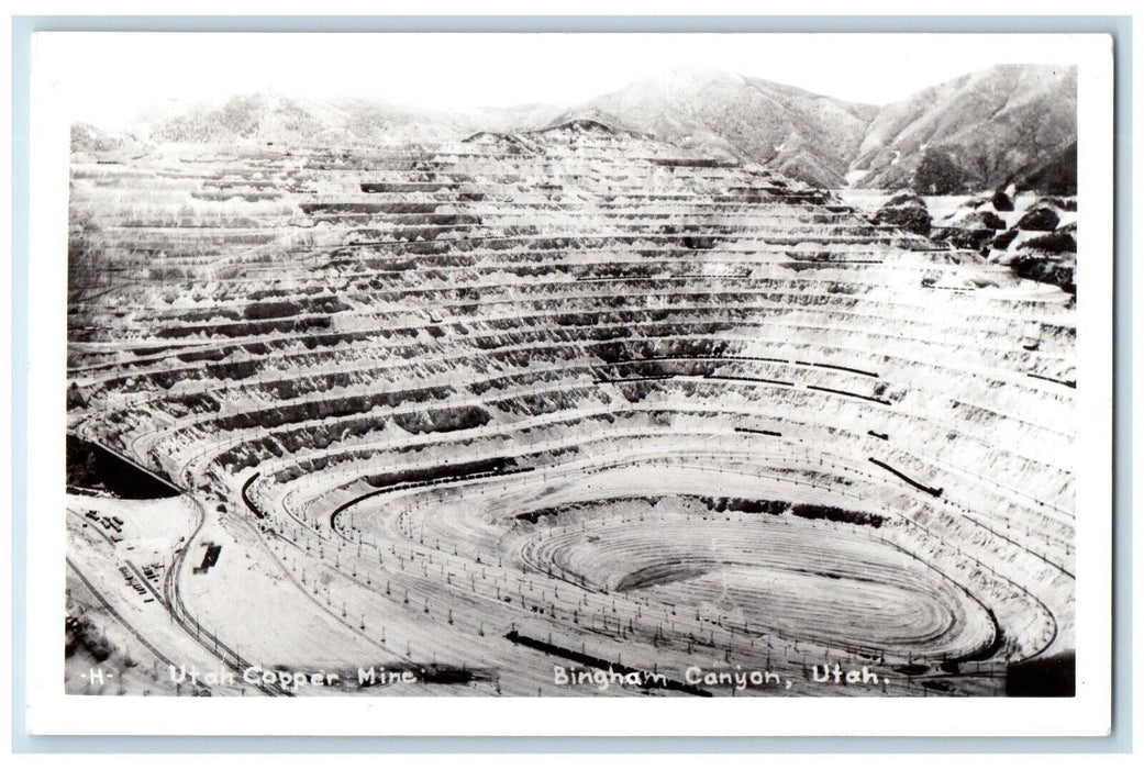 c1950's Utah Copper Mine Bingham Canyon UT Unposted Vintage RPPC Photo Postcard