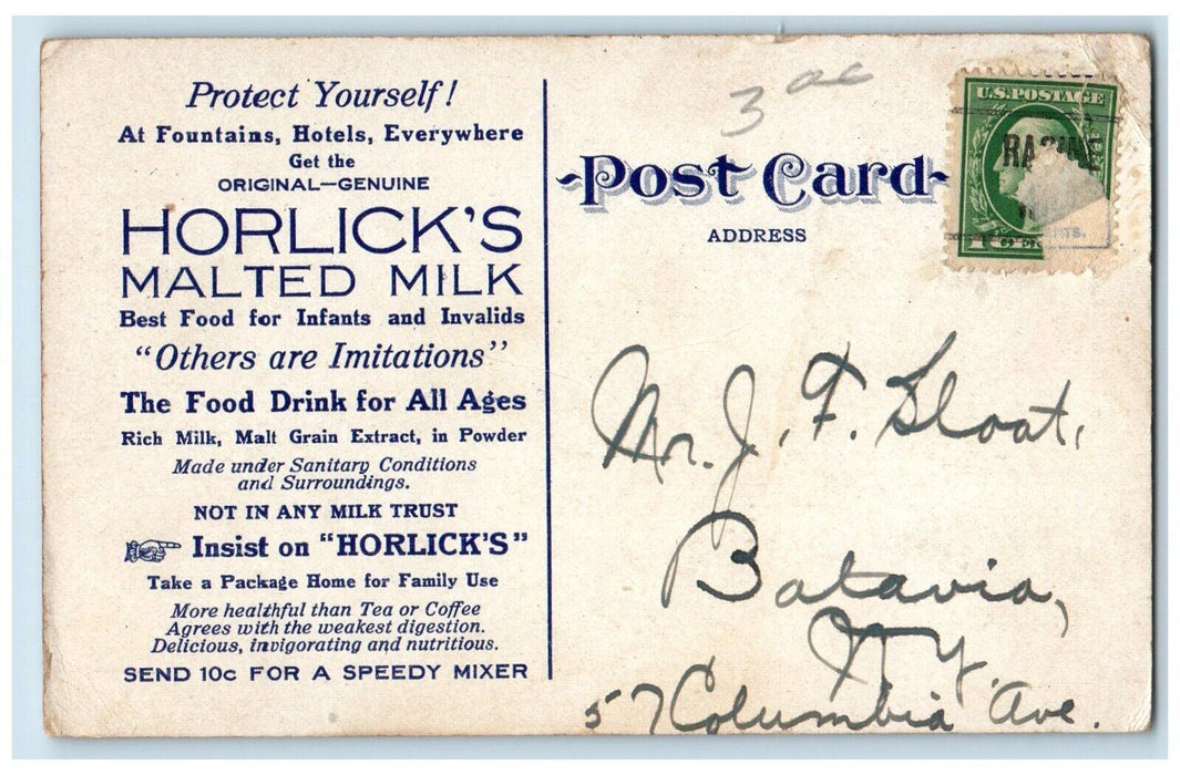 c1910 Original Genuine Horlick's Malted Milk Food Drink Advertising NY Postcard