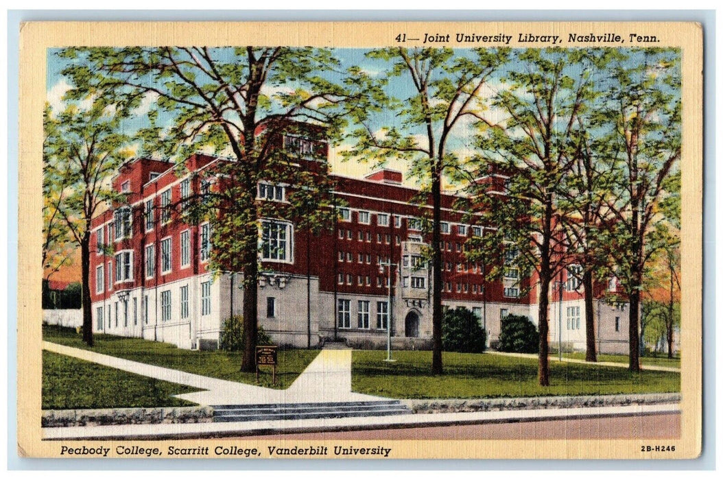 1945 Joint University Library Building Nashville Tennessee TN Vintage Postcard
