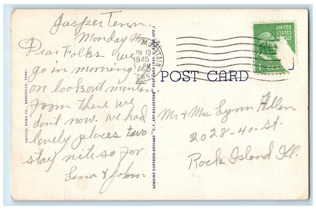 1945 Joint University Library Building Nashville Tennessee TN Vintage Postcard