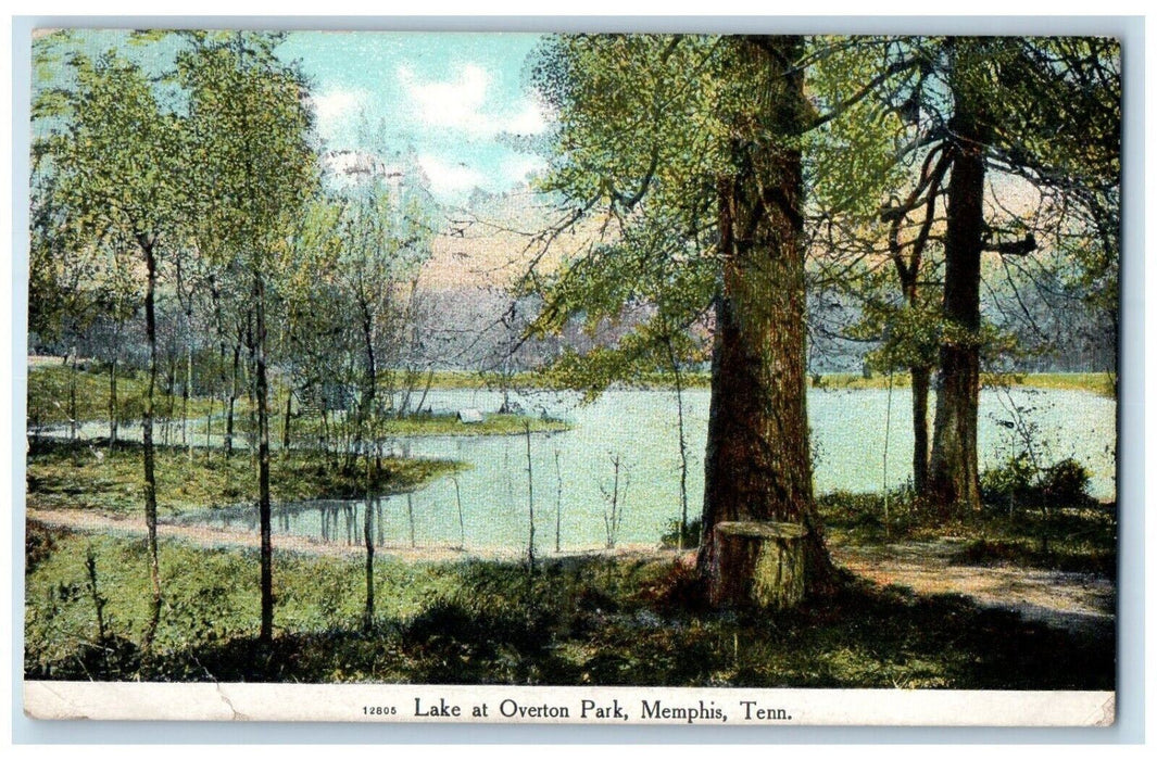 1910 Scenic View Lake Overton Park Memphis Tennessee TN Antique Vintage Postcard