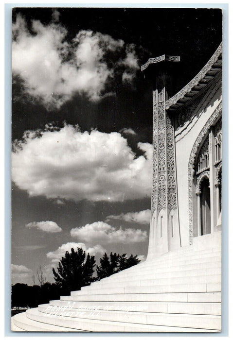 c1950's Bahai's House Of Worship Stairs Wilmette Illinois IL RPPC Photo Postcard