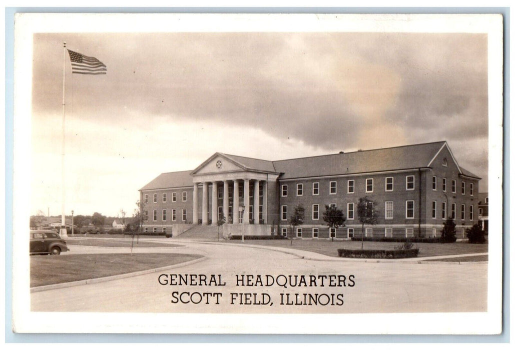 c1940's General Headquarters Car Scott Field Illinois IL RPPC Photo Postcard