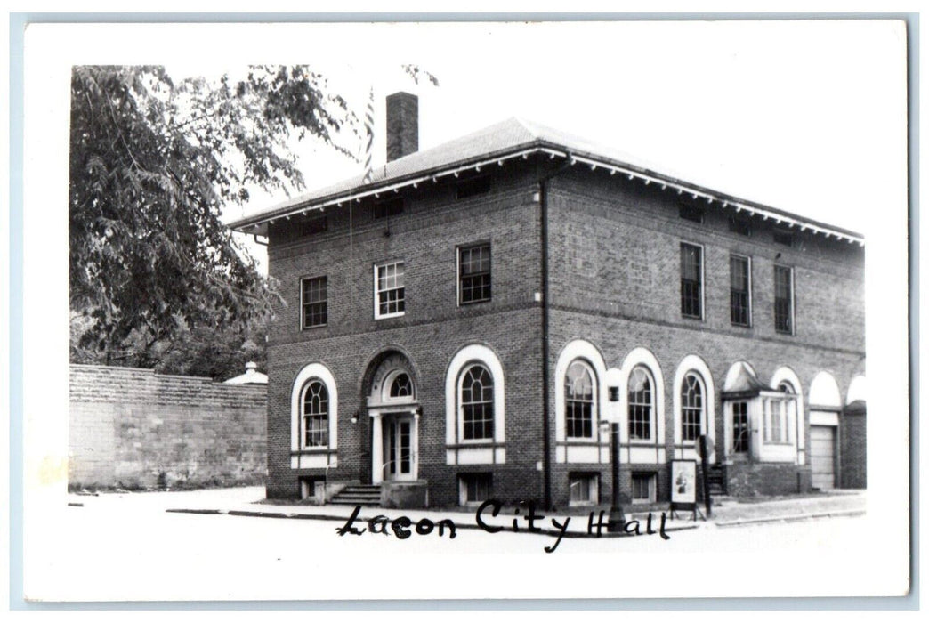 c1950's Lacon City Hall Building Lacon Illinois IL RPPC Vintage Photo Postcard