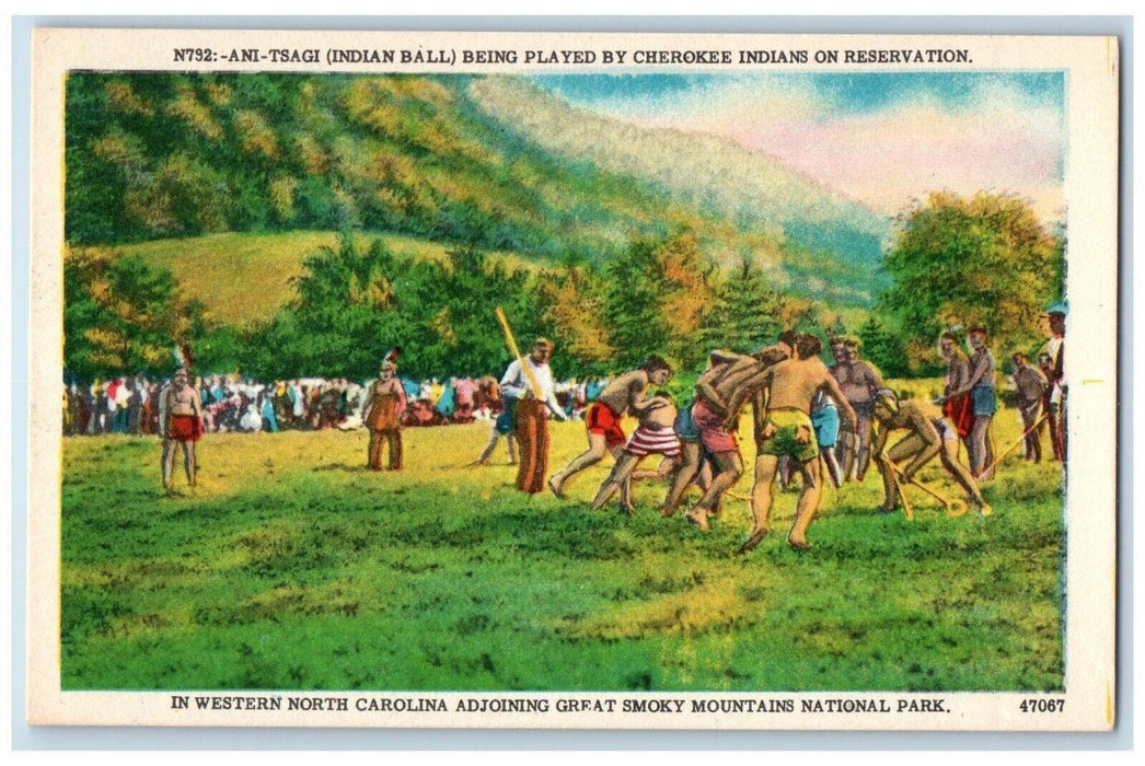 c1910 Ani Tsagi Played Cherokee Indians Smoky Mountains North Carolina Postcard