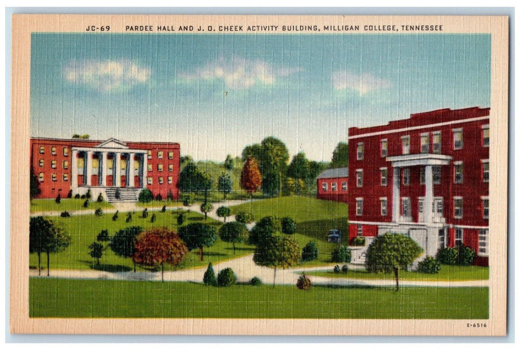 1940 Pardee Hall J O Cheek Activity Building Milligan College Tennessee Postcard