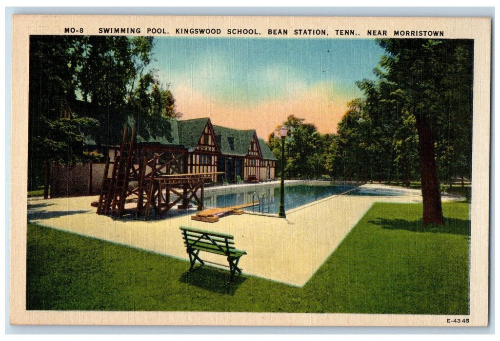 c1940 Swimming Pool Kingswood School Bean Station Tennessee TN Vintage Postcard
