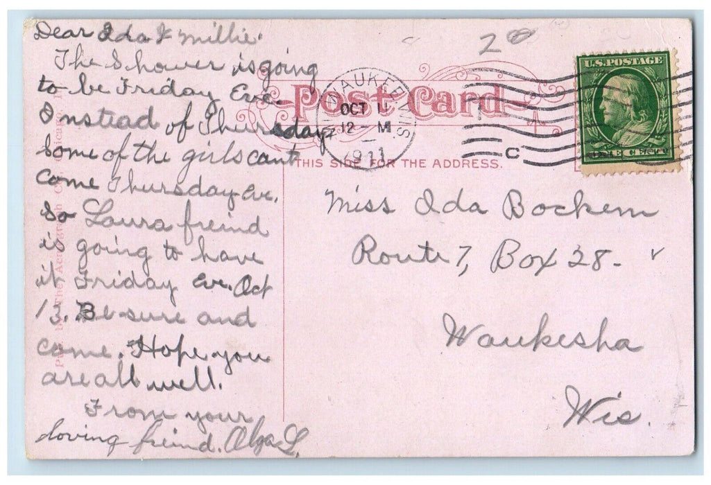 1911 New Y.M.C.A. Hotel Maryland Exterior Building Milwaukee Wisconsin Postcard