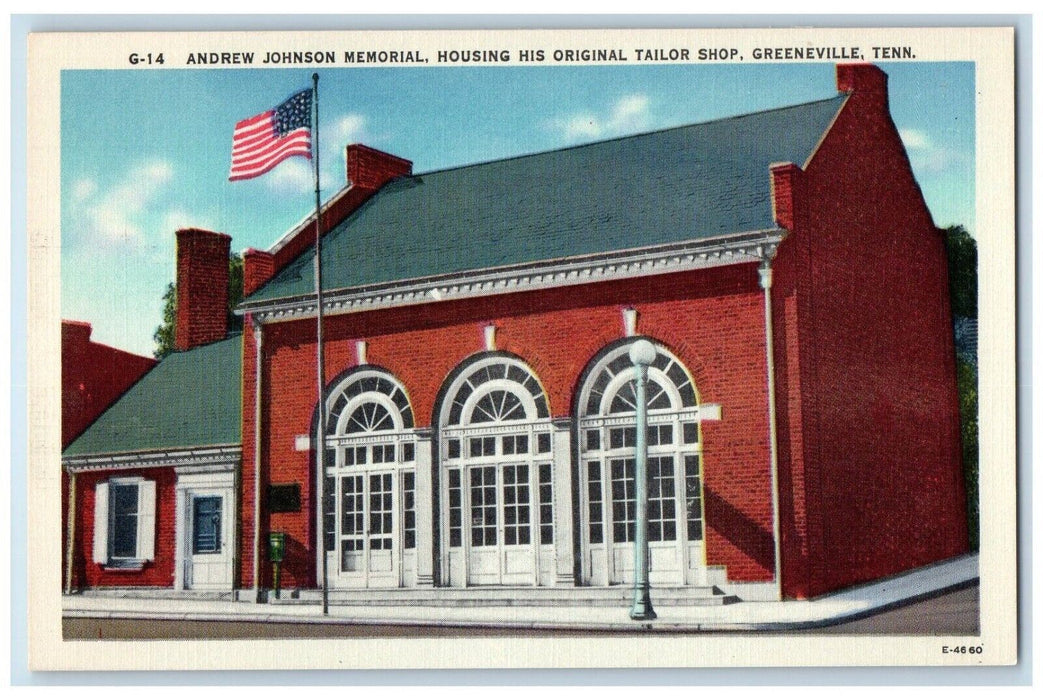 c1940 Andrew Johnson Memorial Housing Tailor Shop Greeneville Tennessee Postcard