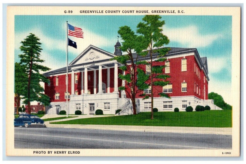 1940 Greenville County Court House Greenville South Carolina SC Vintage Postcard