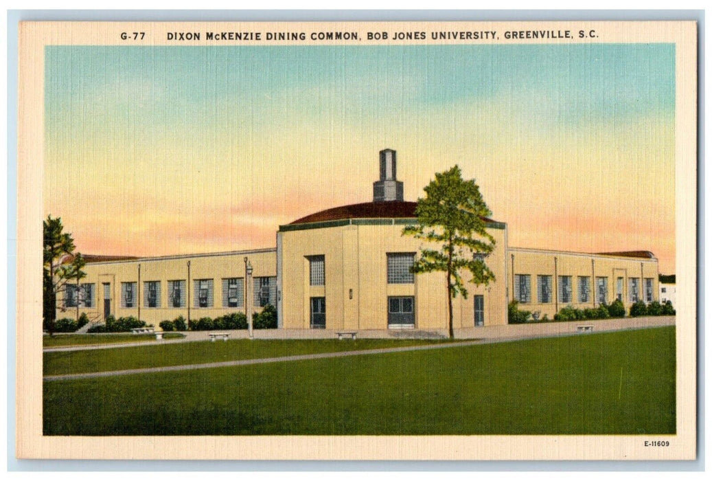 c1940 Dixon McKenzie Dining Common Bob Jones University Greenville SC Postcard