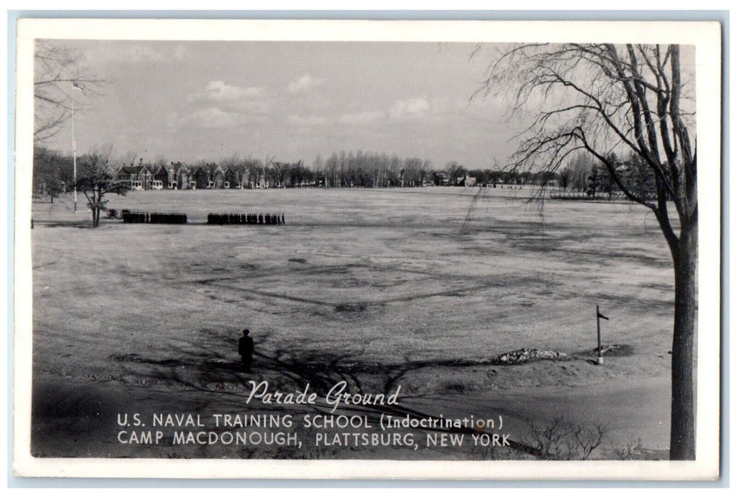 Parade Ground US Naval Training School Camp Macdonough RPPC Photo Postcard