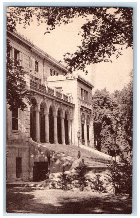 1943 Memorial Union University Campus Exterior Stairs Madison Wisconsin Postcard