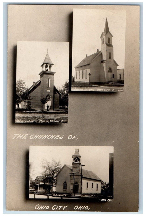 c1910's Multiview Of The Churches Of Ohio City OH RPPC Photo Posted Postcard