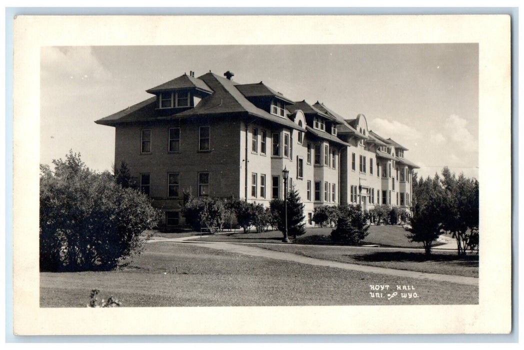 c1940's Hoyt Hall University Building Of Wyoming Laramie WY RPPC Photo Postcard