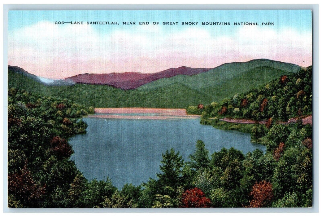 1940 Lake Santeelah Near End Great Smoky Mountains Tennessee TN Vintage Postcard